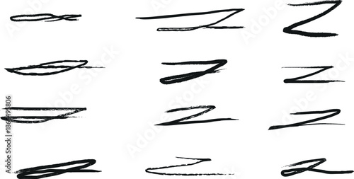 Variations of handwritten letter z in different styles and fonts