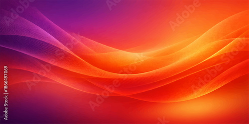 An abstract fractal background featuring flowing red and orange wave patterns with digital light curves and motion lines creates a vibrant artistic wallpaper illustration for a modern concept design