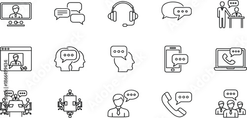 Renewable energy icon set with solar panels wind turbines green technology and business communication symbols for teamwork collaboration and sustainable industry.
