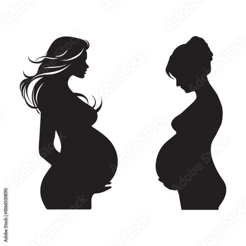 Pregnant Woman Silhouette Profile