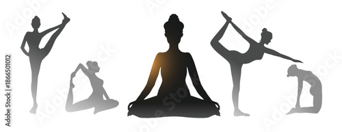 artistic yoga day posture banner for a healthy lifestyle
