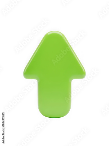 Bright lime green upward arrow icon isolated.