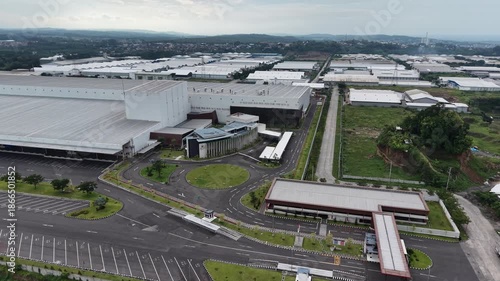 Wallpaper Mural Aerial view of modern industrial estate, logistics warehouse park, and infrastructure development. Torontodigital.ca