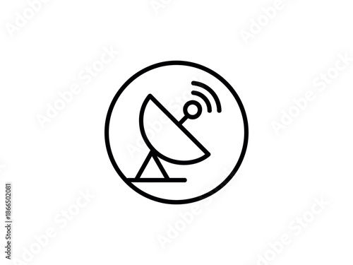 Satellite Dish Icon Signal Transmission