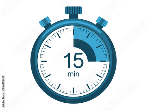Stopwatch Timer 15 Minutes Blue