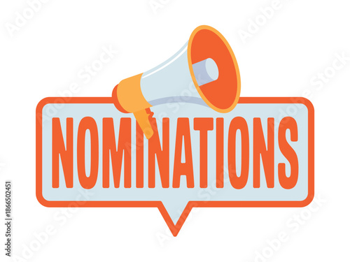 Nominations Icon with Megaphone Announcement