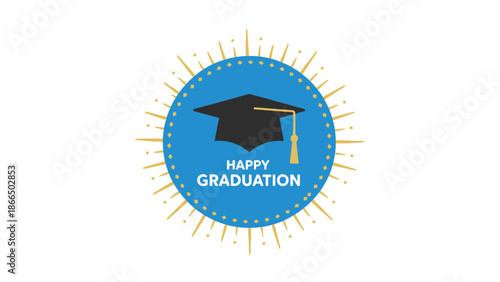 Elegant Graduation Celebration Design A Stylish Icon for Achievement and Success, Perfect for Invitations and Events!