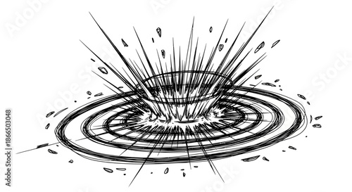 Water Droplet Splashing with Ripples and Splash.