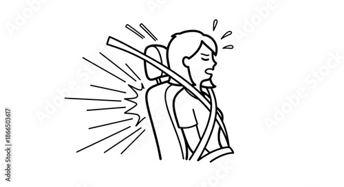 Woman Wearing Seatbelt in Car Accident.