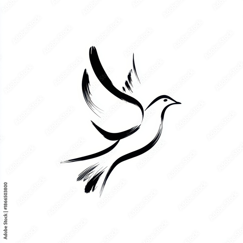 Fototapeta premium Logo of a flying dove.