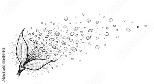 Dandelion Seeds Dispersing in the Wind.