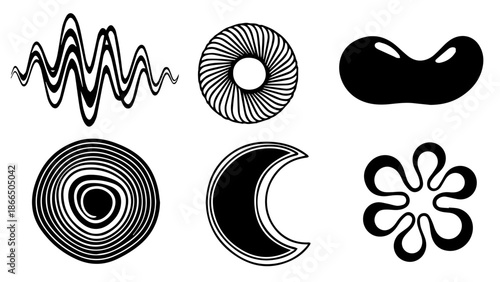 Abstract geometric shapes collection isolated on white background, Vector