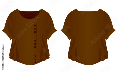 Brown women t shirt. vector illustration