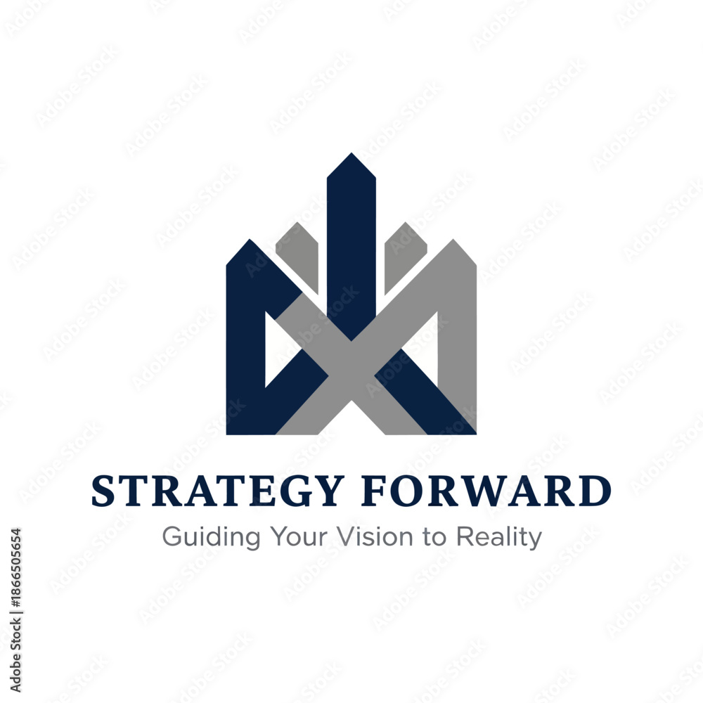 Fototapeta premium Strategy Forward Logo Design Elements.