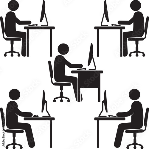 People and family playing piano sitting on chairs vector illustration