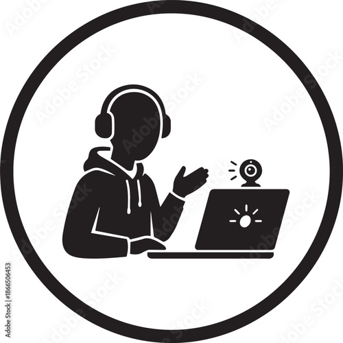 Boy and girl using laptop vector illustration