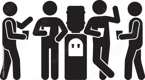 Silhouette of a man and people vector icon illustration