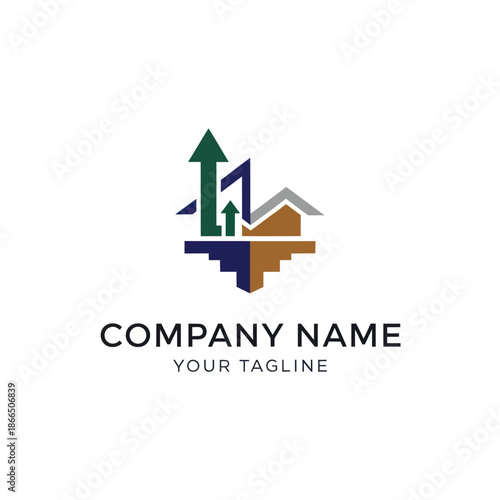 Free Download Geometric Arrow Logo Design Template. - GFXLoad