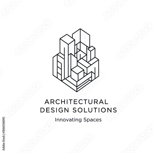 Geometric Architectural Design Logo Illustration.
