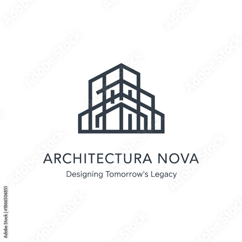 Architectura Nova Modern Building Logo Design.