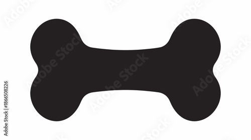 Dog Bone Silhouette Illustration with Rounded Ends for Pet Branding, Veterinary Icons, and Animal-Themed Product Packaging