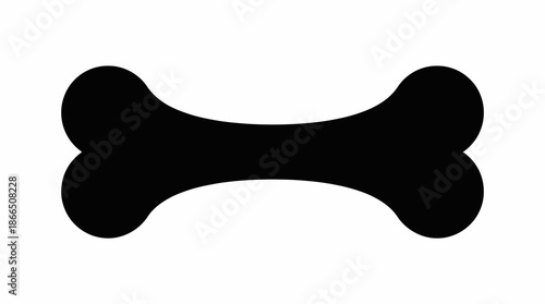 Dog Bone Silhouette Illustration with Rounded Ends for Pet Branding, Veterinary Icons, and Animal-Themed Product Packaging