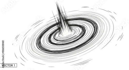 Black Hole Swirling Vortex Illustration.