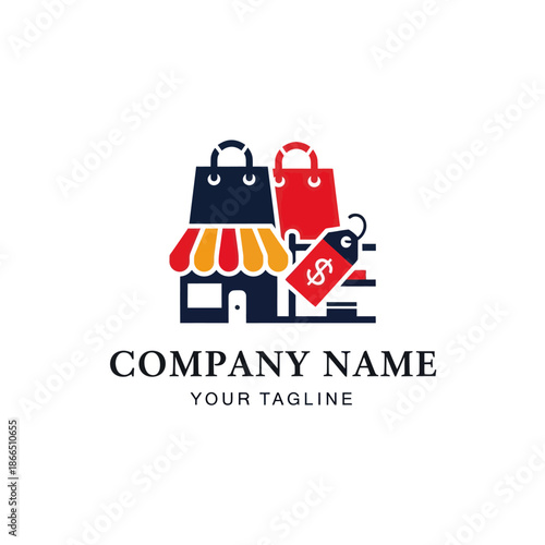 Shopping Bags and Storefront Logo Design.