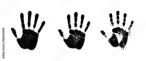 vector set of human hand print