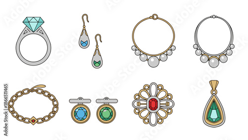 Jewelry Collection: Elegant Rings Earrings and Bracelets for Sophisticated Style