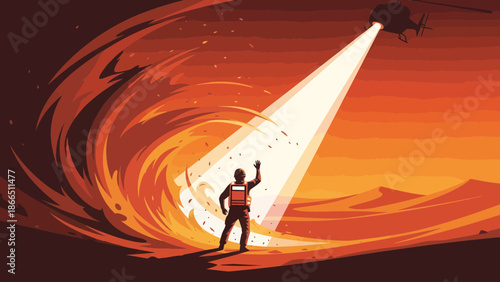 Helicopter Rescue Operation In Harsh Environment With Dynamic Atmospheric Effects