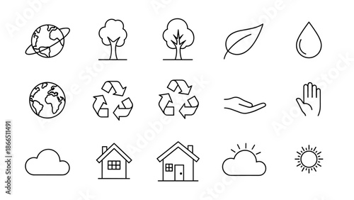 Eco-Friendly Icons: A Collection of Environmental and Sustainable Living Symbols