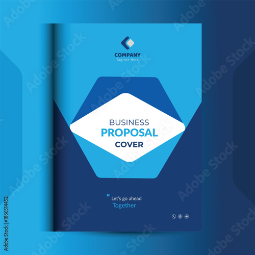 Blue Corporate Business Proposal Cover Design Template 