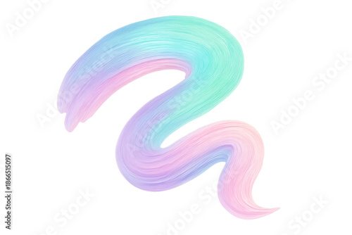 Colorful pastel brush stroke creating abstract wave design