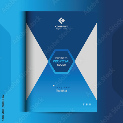 Blue Corporate Business Proposal Cover Design Template 