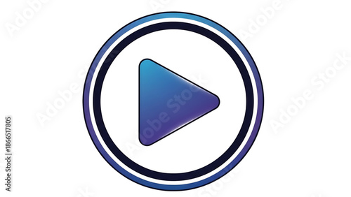 A blue play button icon in a circle with a white background