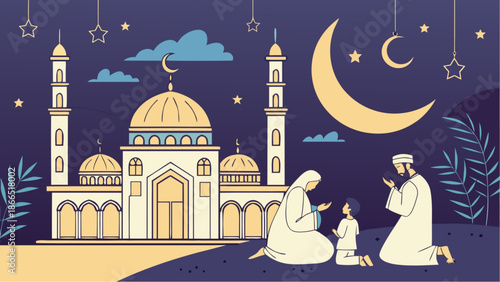 Shab e Barat Islamic Night of Forgiveness Vector Illustration




