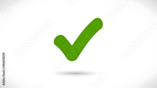 A green checkmark icon on a white background with a subtle shadow effect