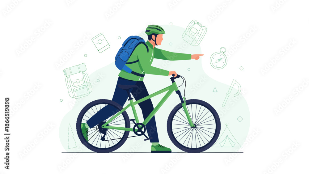 Fototapeta premium Adventurous Biking Exploring New Trails For Outdoor Enthusiasts and Nature Lovers