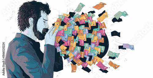 Conceptual illustration about inflation and loss of purchasing power