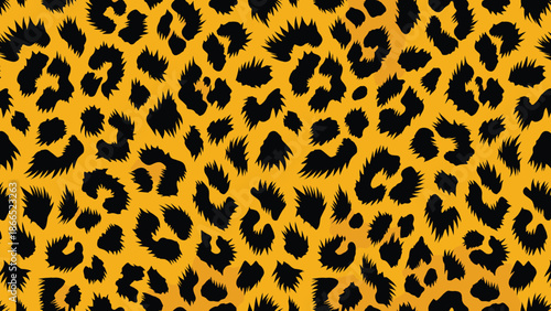 Vibrant abstract african leopard print pattern, a stylish animal fur skin texture for fashion, safari design, and exotic wild nature backgrounds, showcasing Africa's captivating beauty
