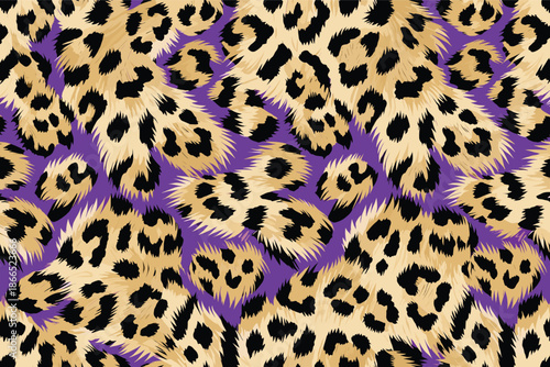 Vibrant African leopard print pattern featuring animal fur and skin in an abstract design inspired by African wildlife
