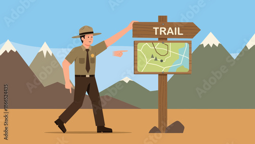 Friendly Park Ranger Points the Way to Wilderness Adventures With Map Guidance