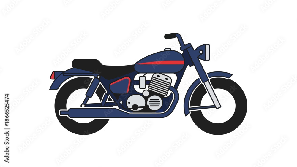 Fototapeta premium Classic Motorcycle Illustration