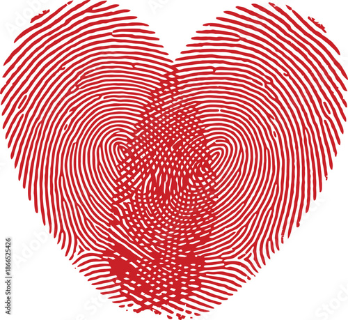 Fingerprint heart Vector