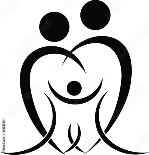 Two dark figures standing side by side in darkness