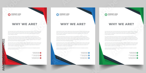 Modern Corporate Letterhead Template with Geometric Accents