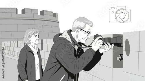 Exploring Ancient China Capturing Memories With a Couple Enjoying the Great Wall