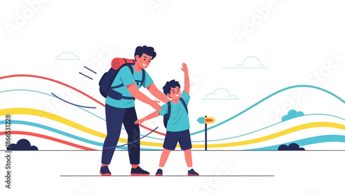 Father And Son Adventure: Inspiring Journey Through Colorful Landscapes