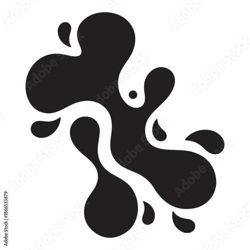 Abstract Organic Liquid Shapes Design in Black and White